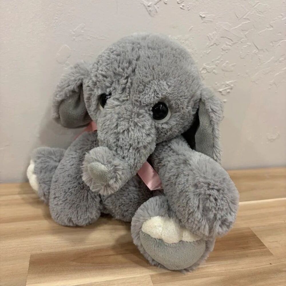 Aurora Lil Benny Phant Plush Stuffed Animal Gray Elephant Baby Cute Fluffy 9"